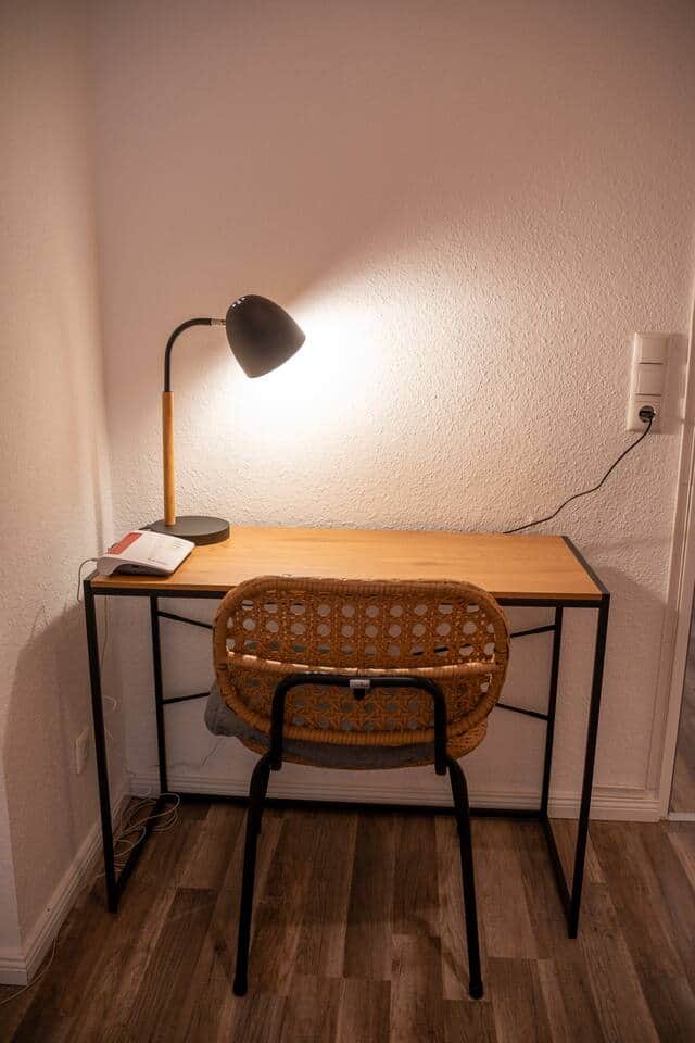 Desk with light for working