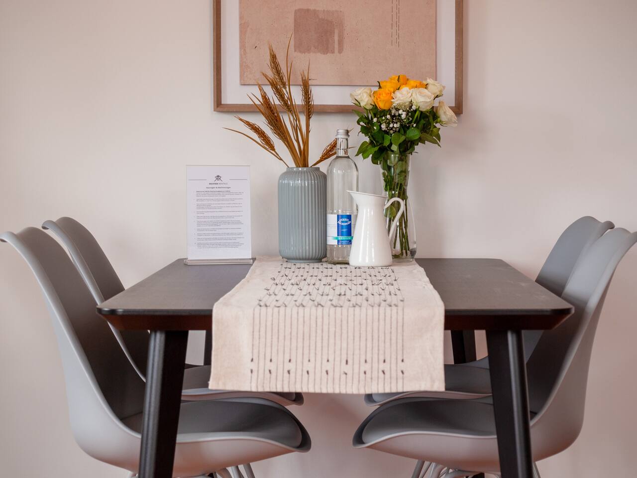 Dining area with comfortable chairs