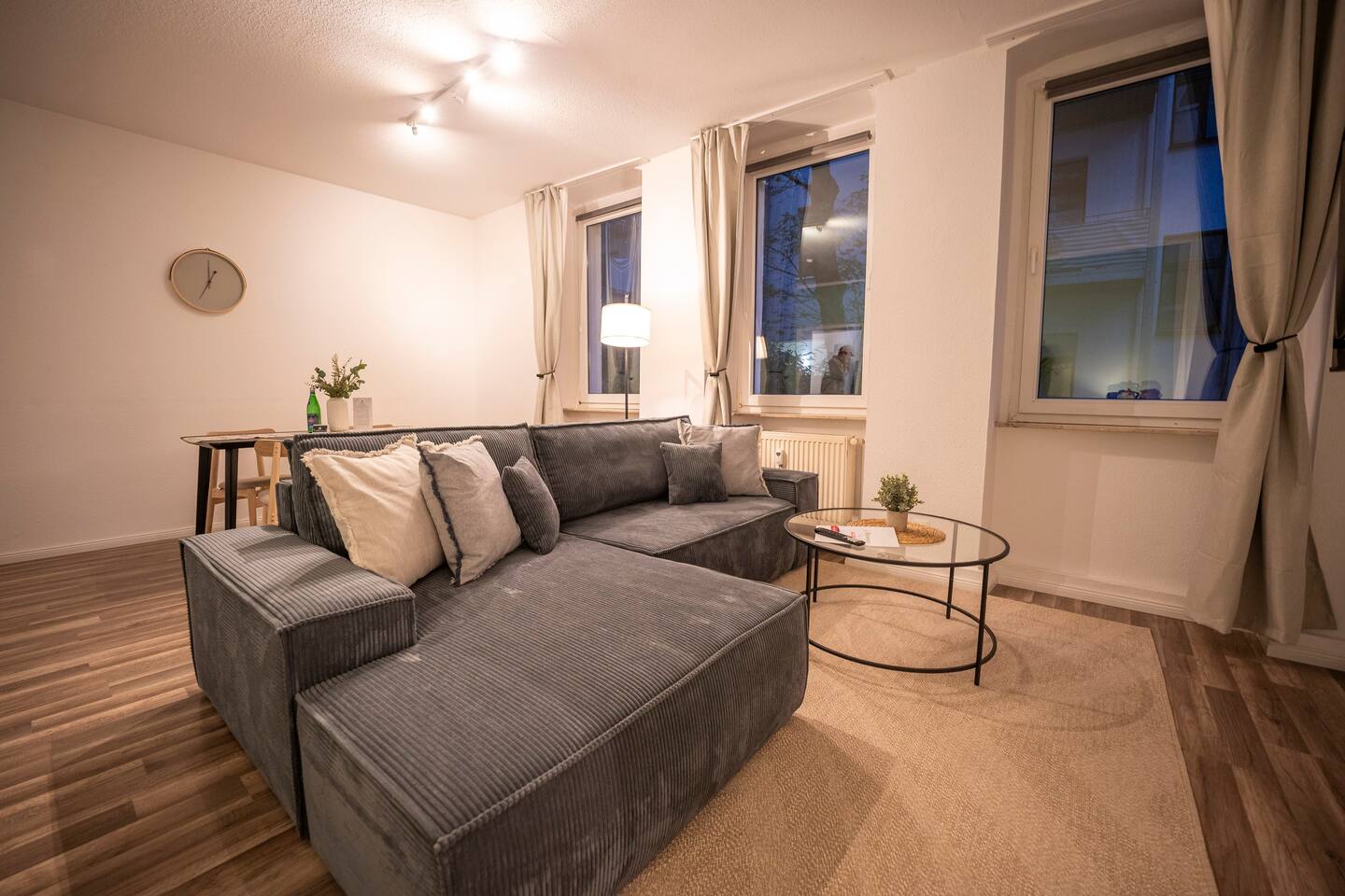 Bright living area with stylish furniture and pleasant atmosphere
