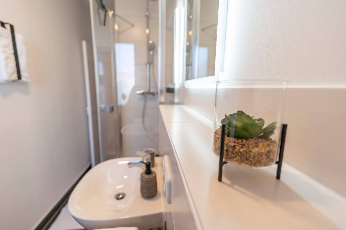 Modern bathroom with shower
