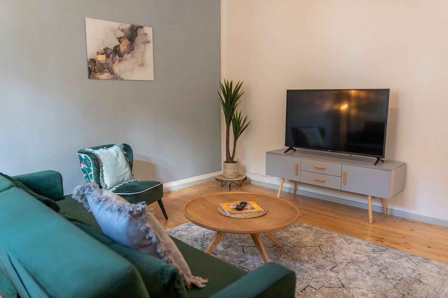 Stylish living room with Smart TV