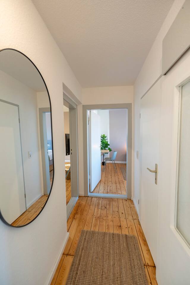Hallway with access to all rooms