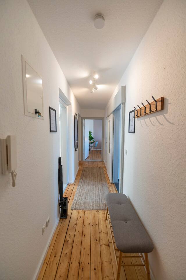 Hallway with access to all rooms
