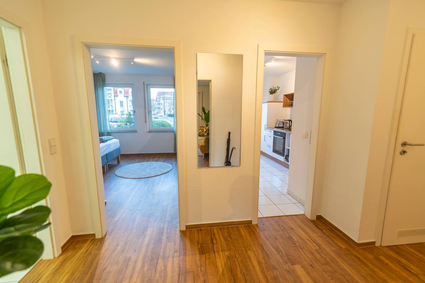 Hallway with access to all rooms