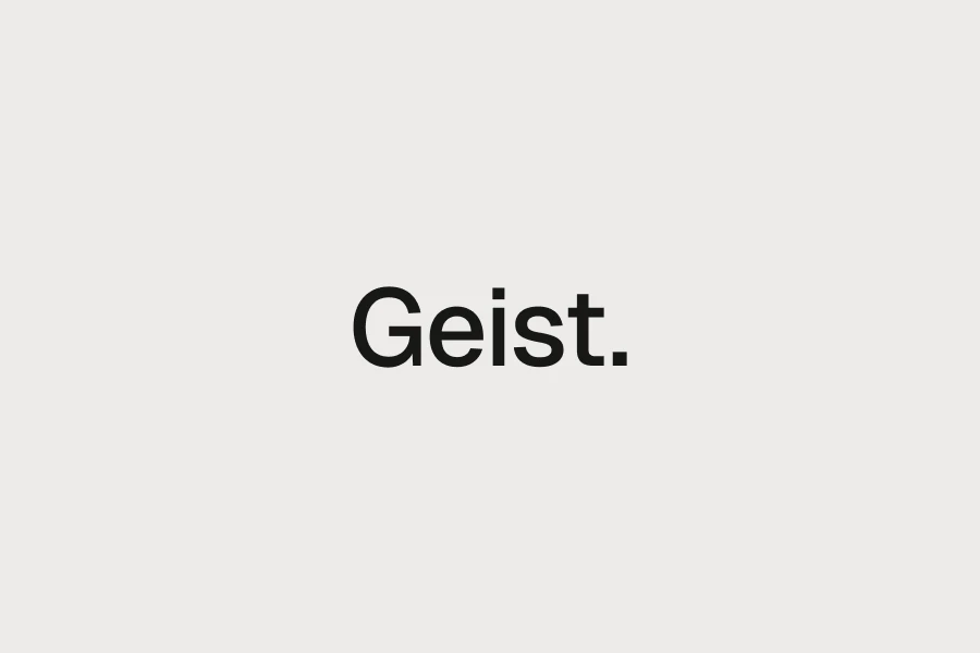 Black text 'Geist.' centered on a plain light gray background.