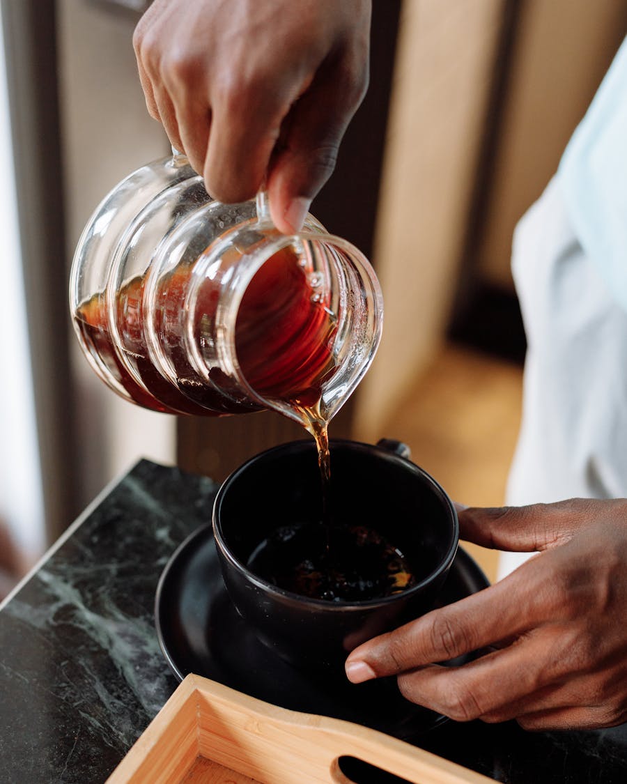 Pour-over brewing in progress, Batch Nº 041