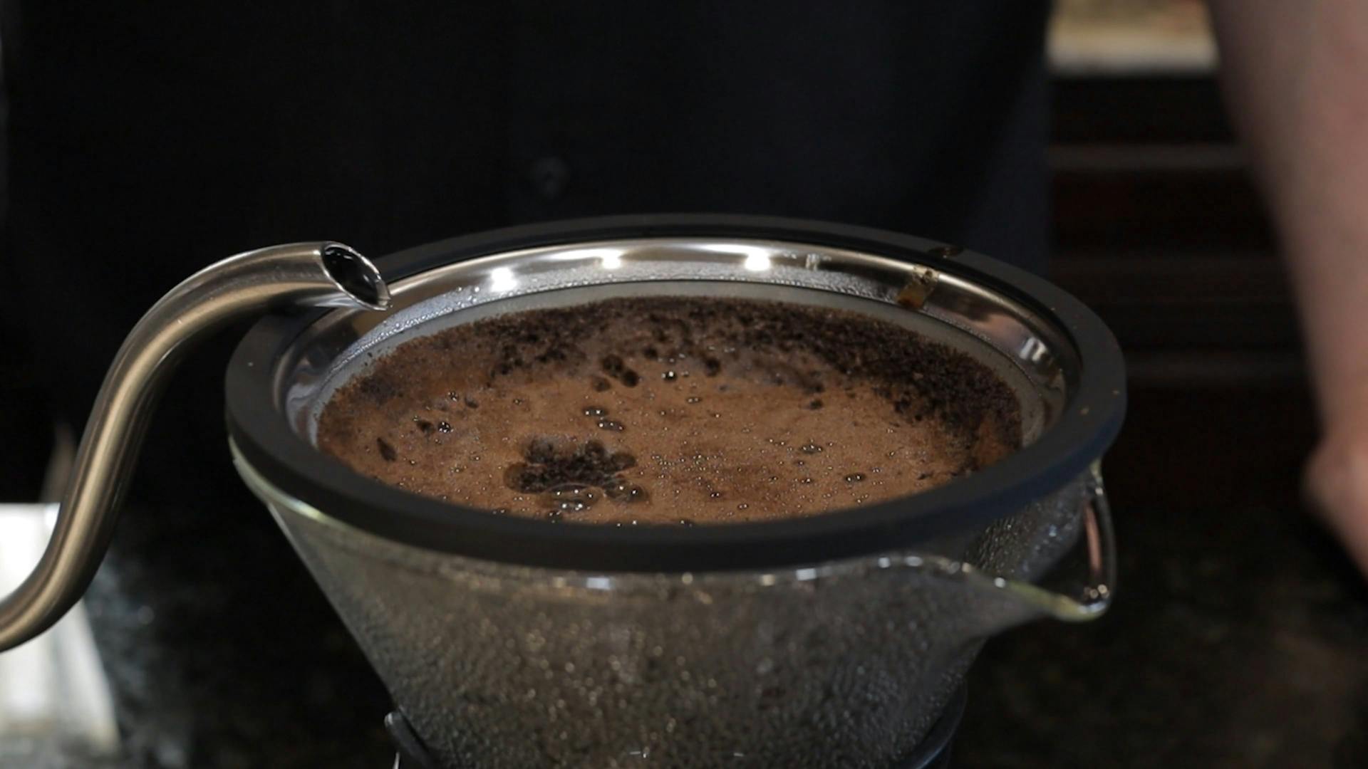 Coffee drip slow-motion video still