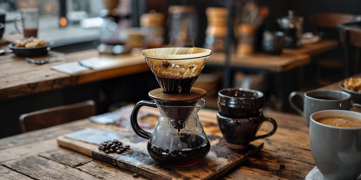 Pour-over brew at 93°C over four slow minutes
