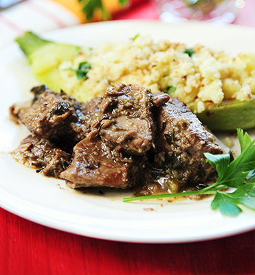 Roasted Camel Fillet with Moroccan Couscous