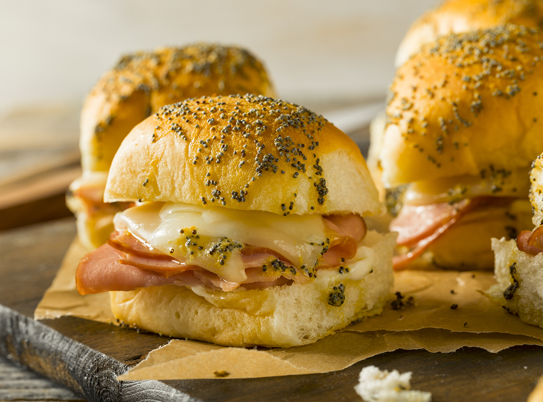 Baked Mini Ham and Swiss Sandwiches