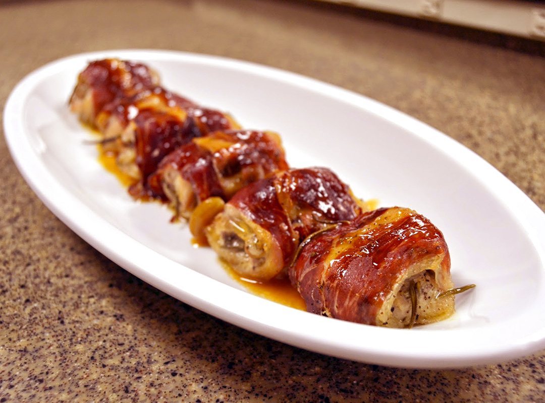 Chicken Wrapped in Iberico Ham with Rosemary Pan Sauce
