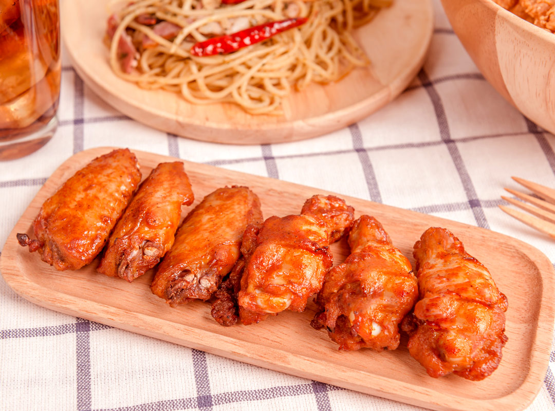 Orange BBQ Glazed Chicken Wings