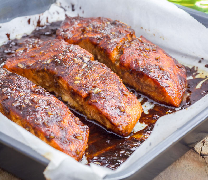 Honey Hoisin Glazed Salmon