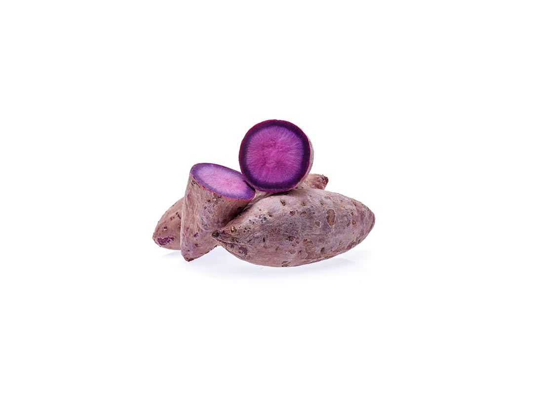 Purple Yams with Mushrooms and Garlic