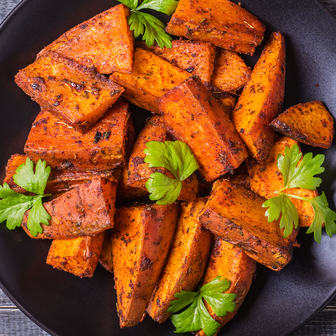 Roasted Curried Sweet Potatoes