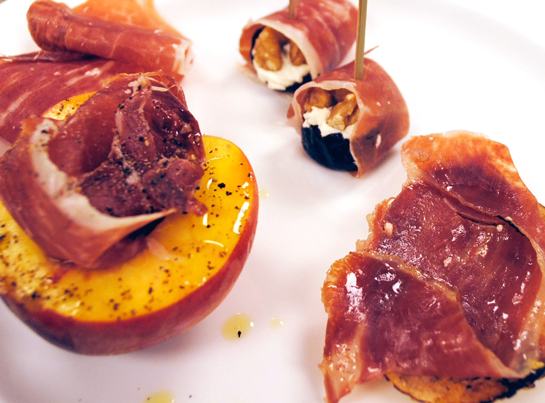 Fresh Peaches with Jamón Ibérico