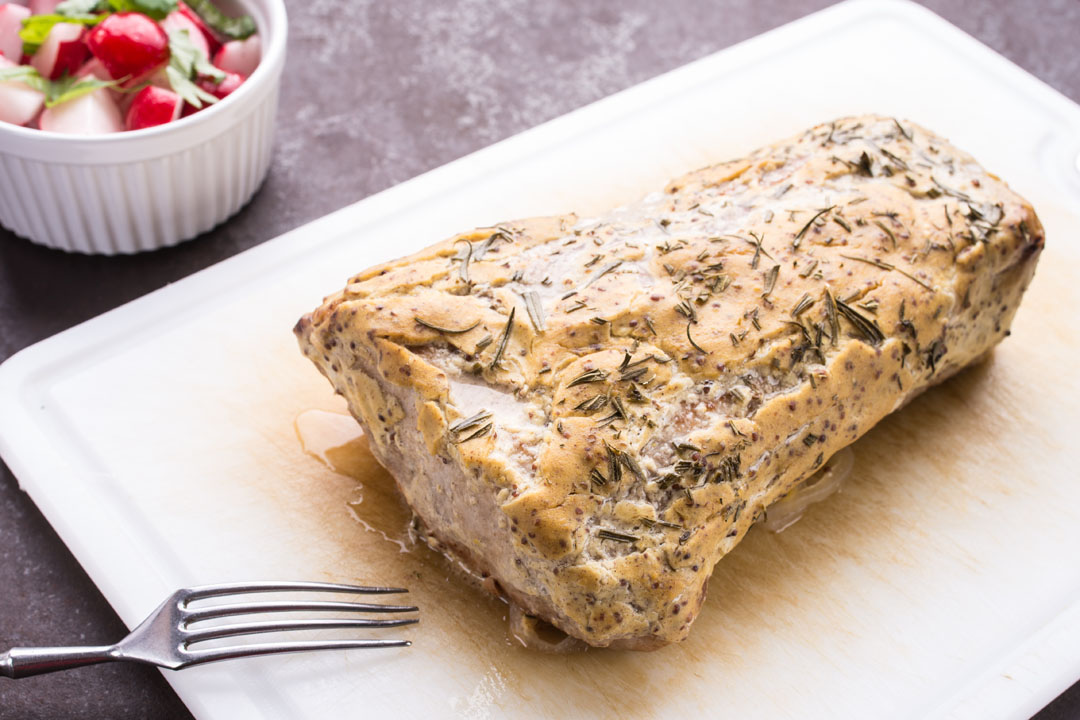 Mustard and Herb Crusted Pork Loin