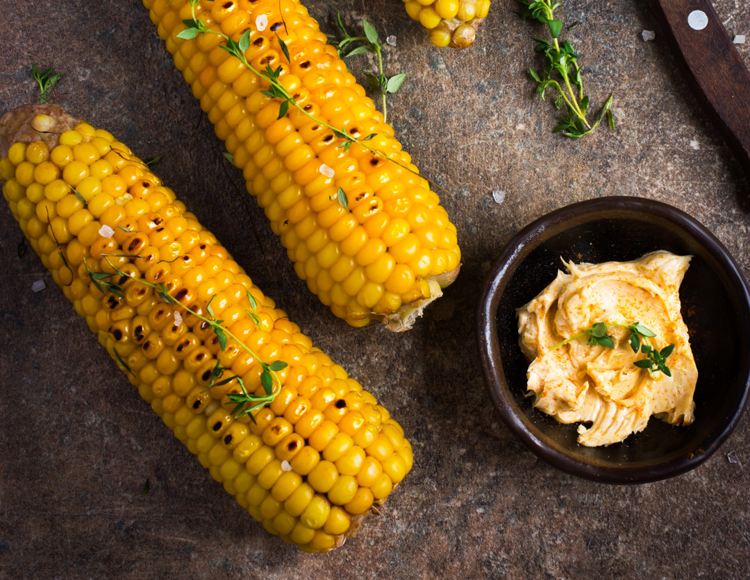 Grilled Sweet Corn with Spicy Lime Butter