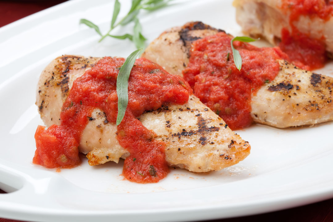 Chicken with Prosciutto, Tomatoes, and Sage