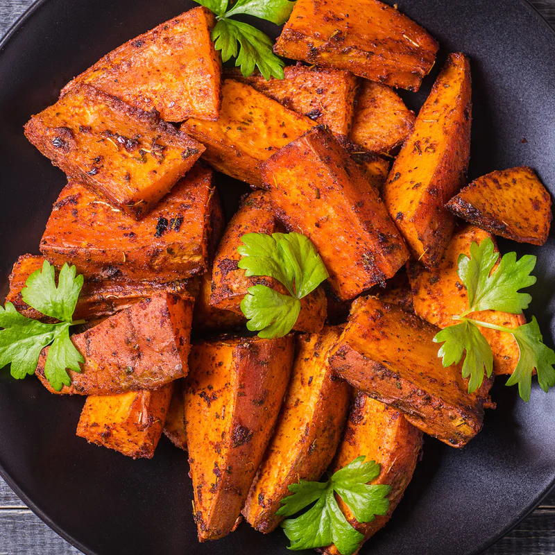 Roasted Curried Sweet Potatoes