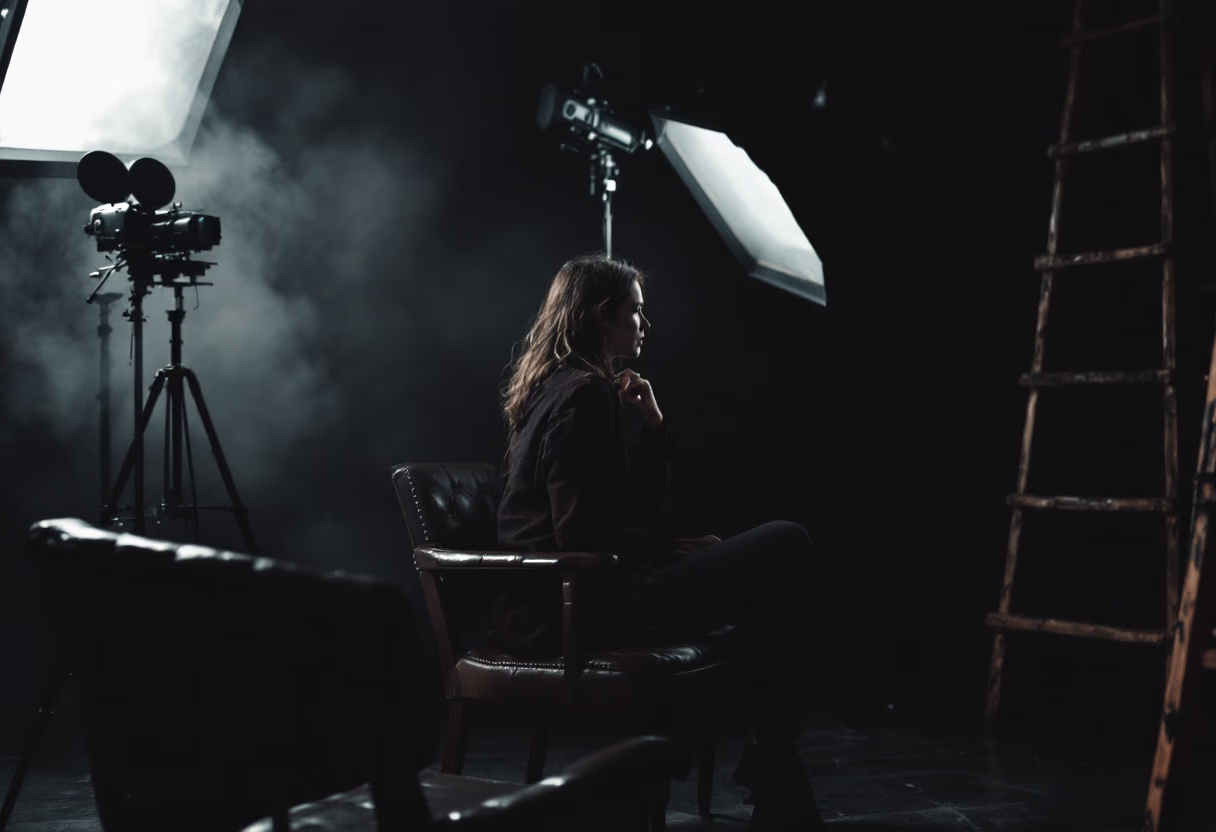 [background image] image of a film set for a film production company