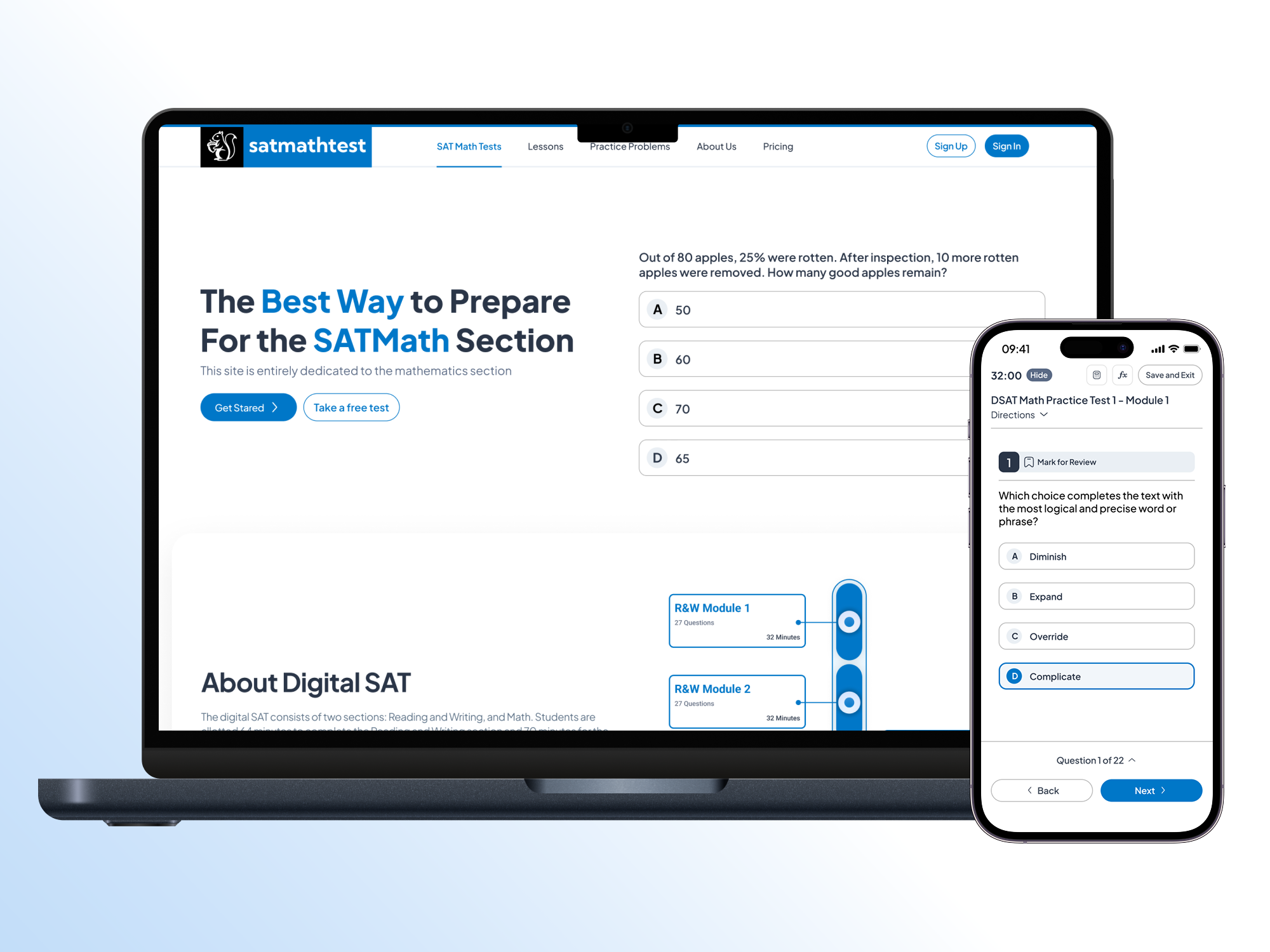 SATMath - Adaptive Digital SAT Math Testing & Practice Platform