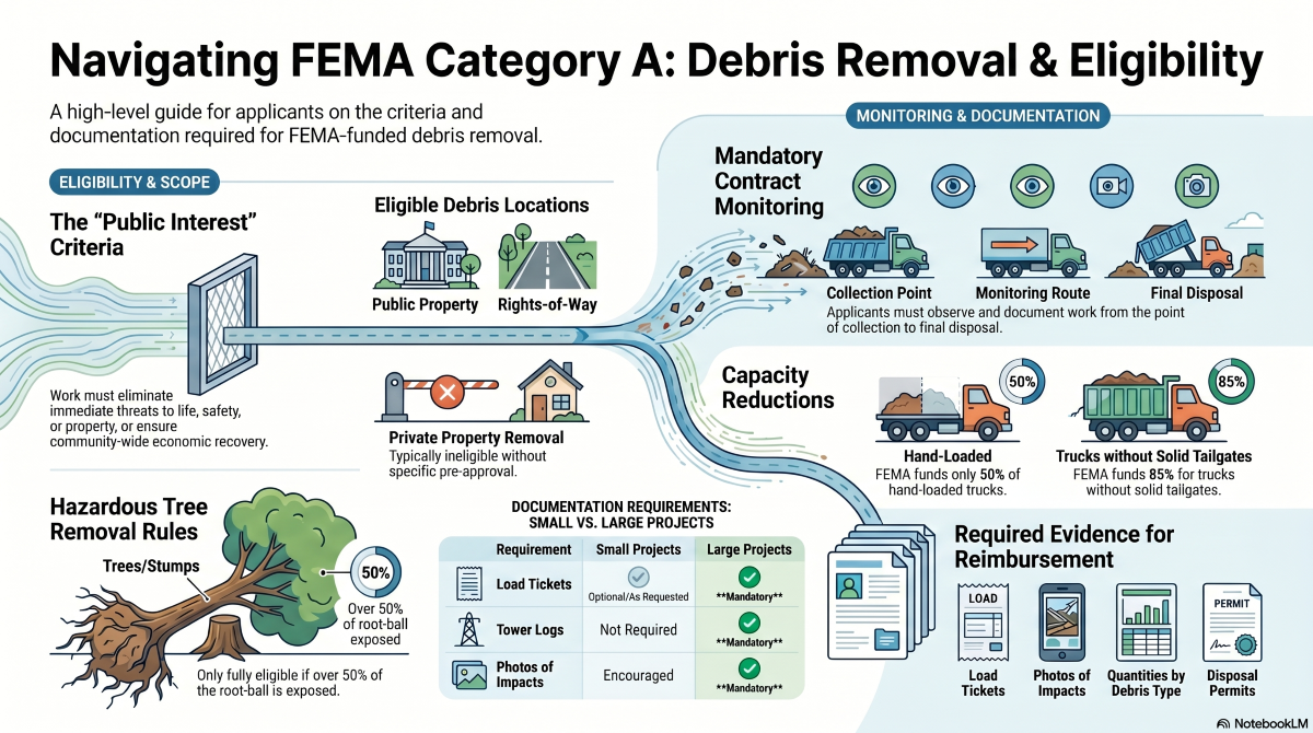 Disaster debris removal and monitoring operations