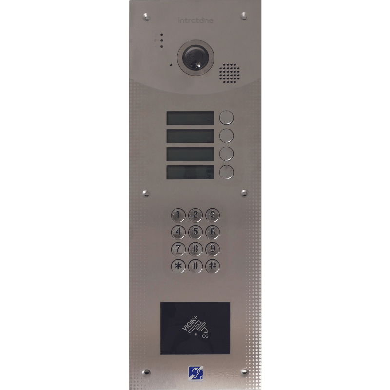 Platine d’interphone Intratone à boutons avec étiquettes électroniques, pose encastrée