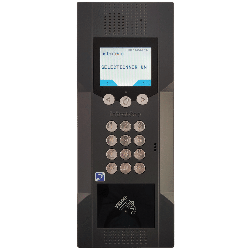 Platine d’interphone vidéo Intratone Intracode avec clavier et lecteur de badges