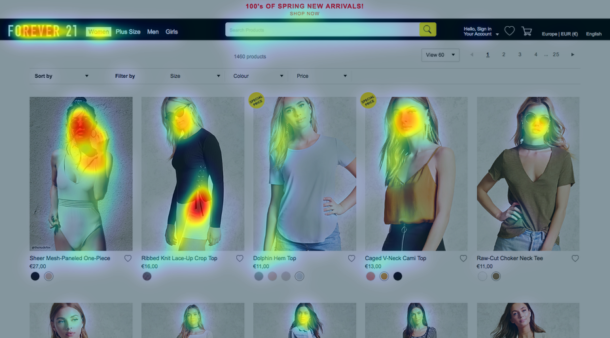 Website heatmap example for simple A/B test prioritisation