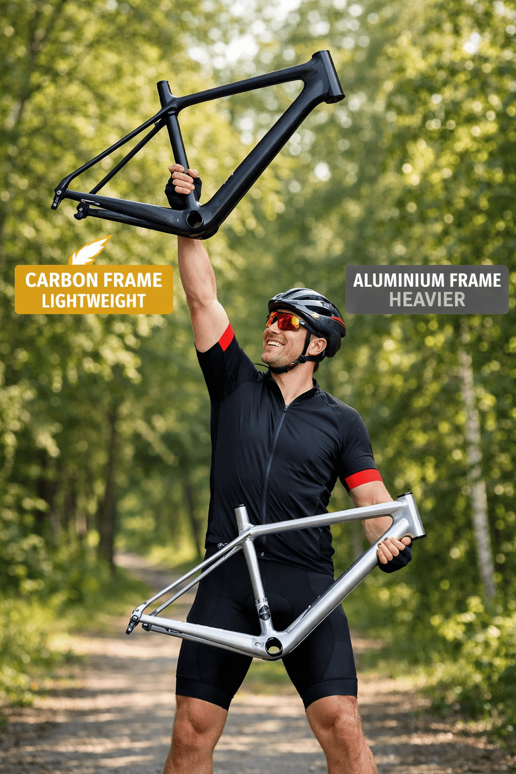 Carbon fibre vs aluminium mountain bike frame comparison