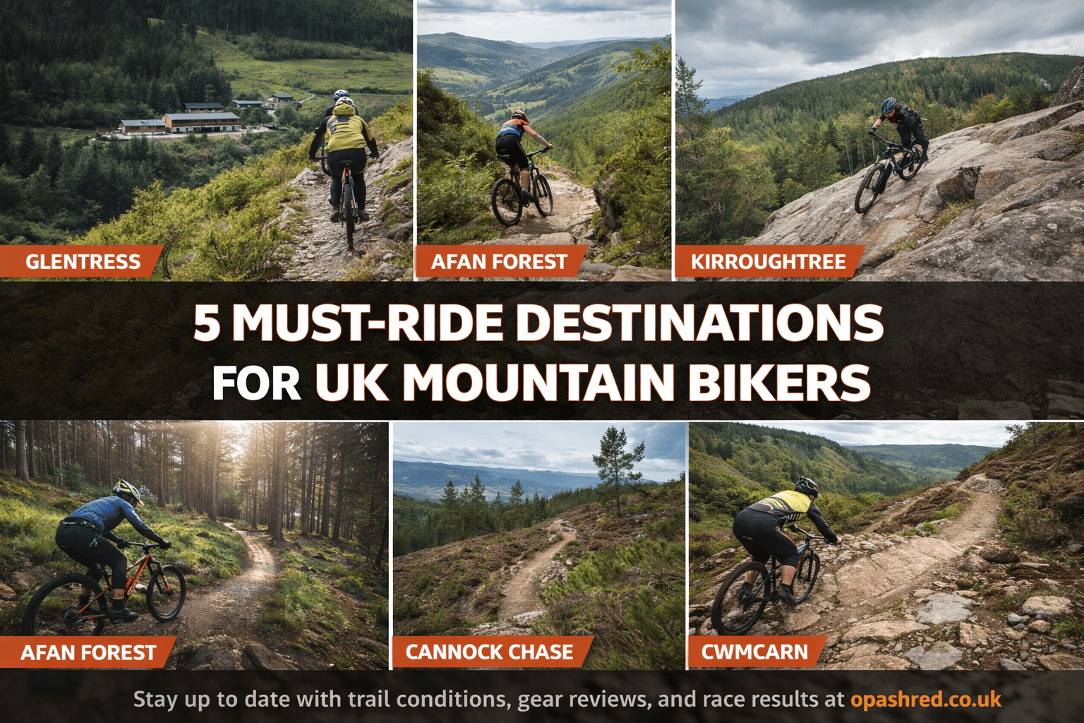 Map of top UK mountain bike trail centres including Glentress and Cwmcarn