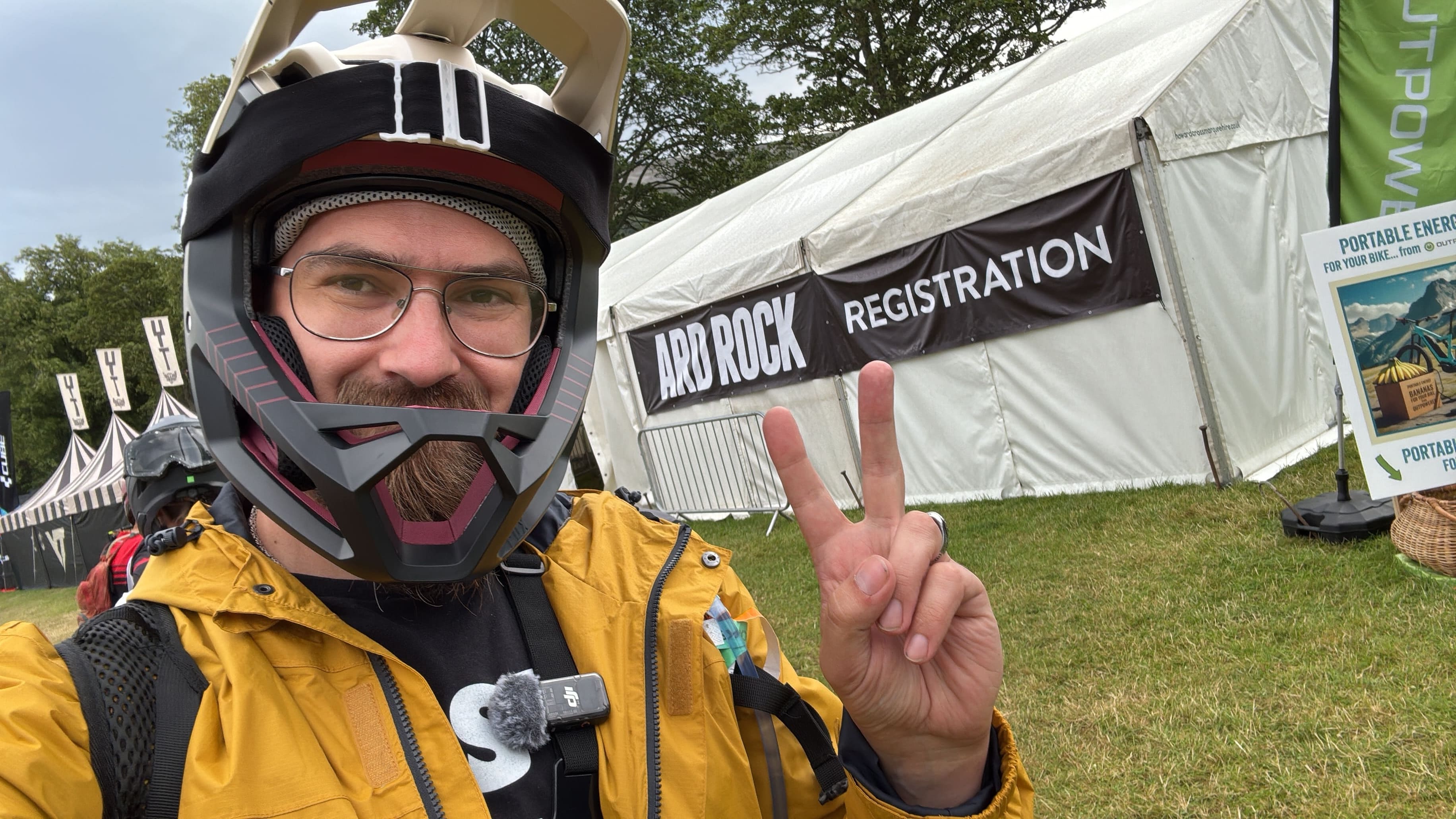 Rider smiling on the trail, mountain biking for mental health