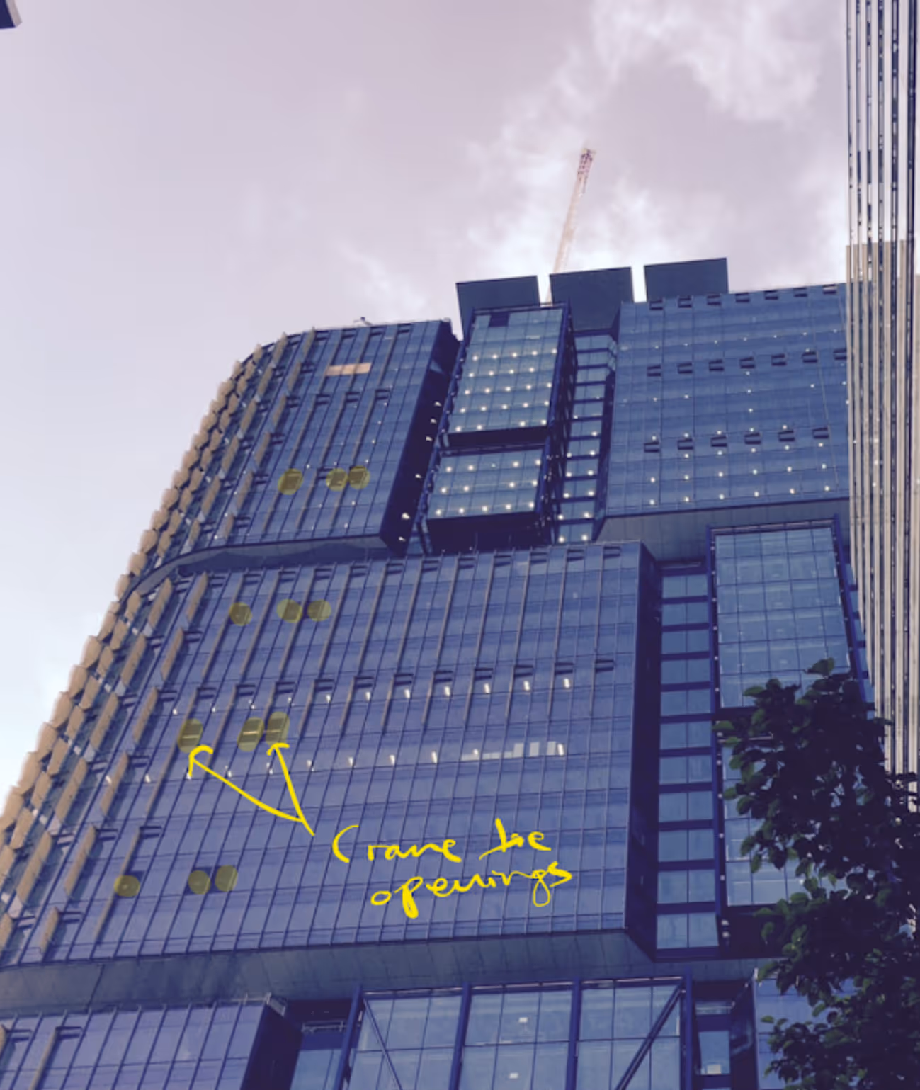 Crane Tie Openings on Tower in Sydney CBD