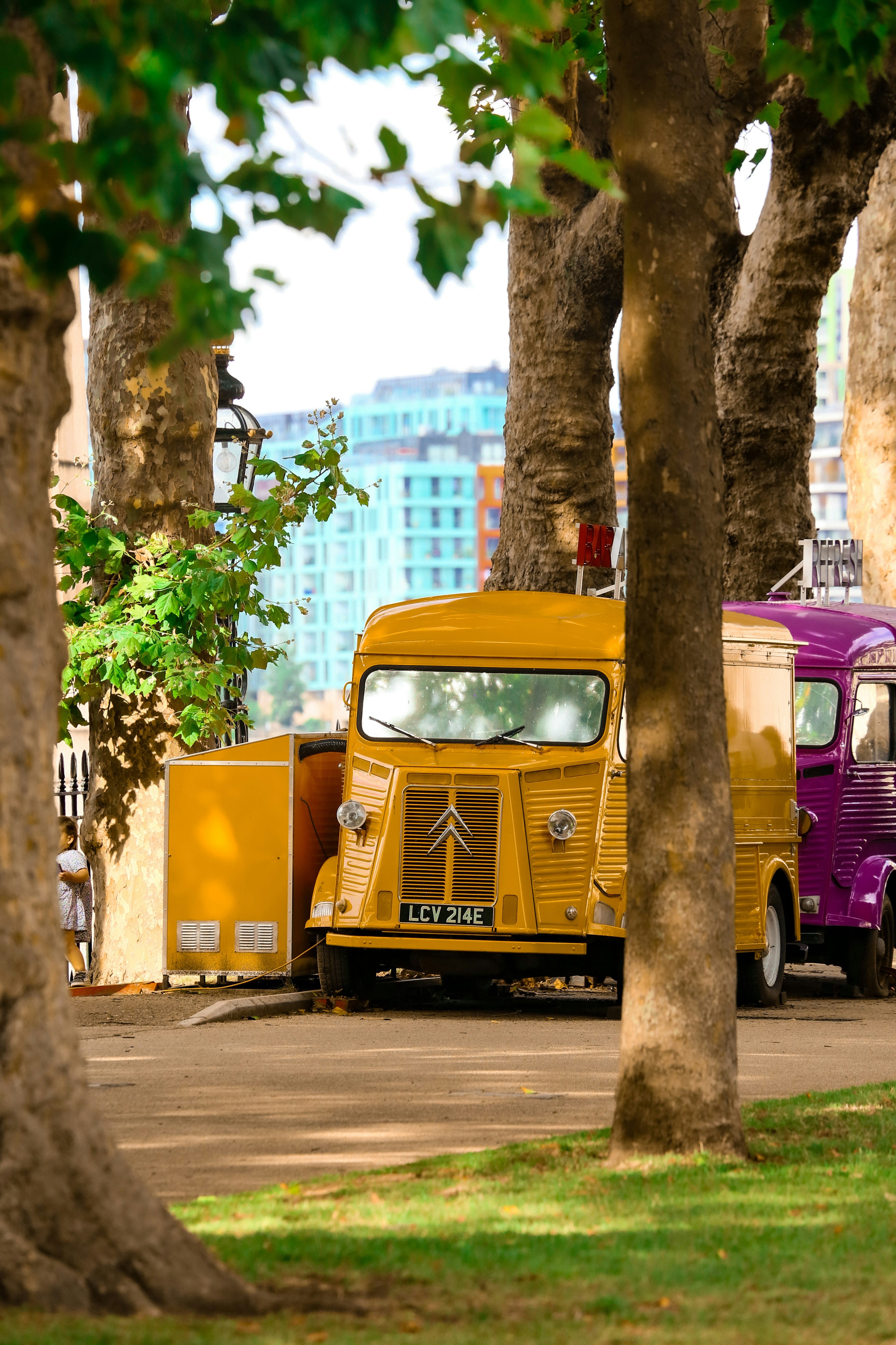 Branded Citroen H Vans for pop-up store in California