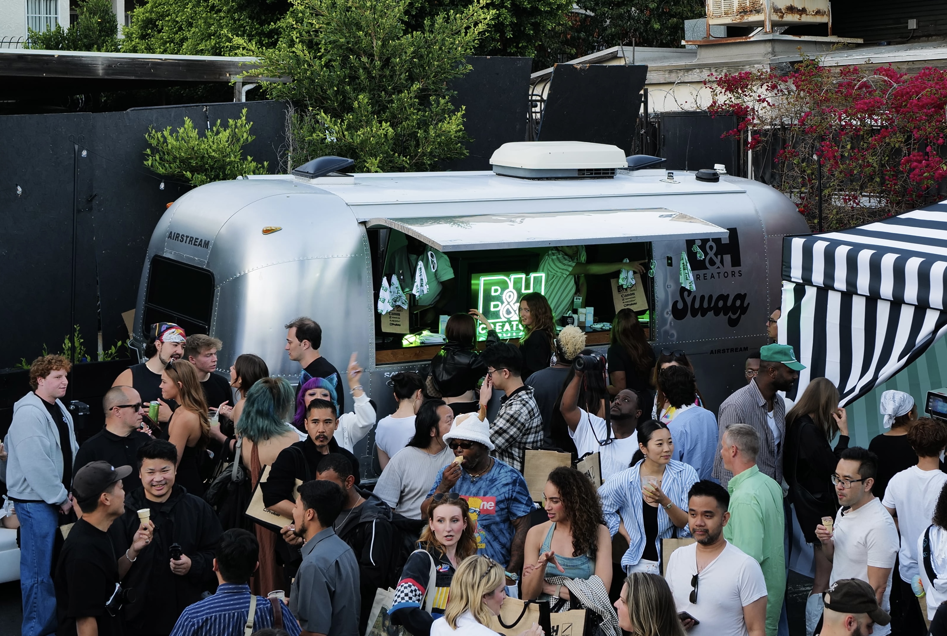 Branded Cubana wrapped Airstream trailer at outdoor pop-up event