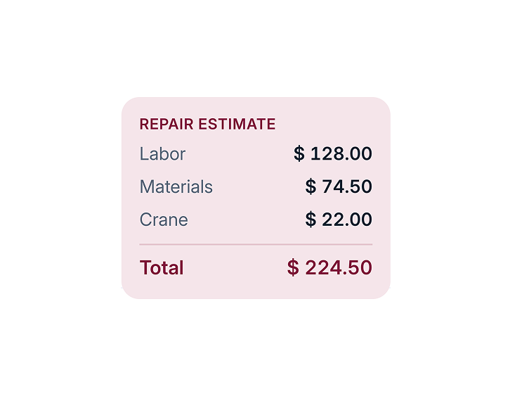 TEUX TOS repair estimate