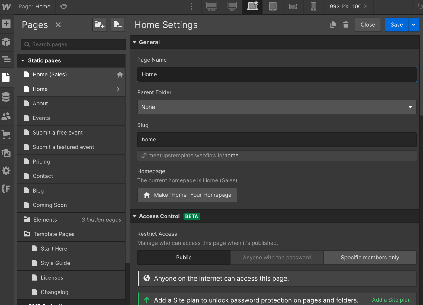 SEO - Meetups X Webflow Template