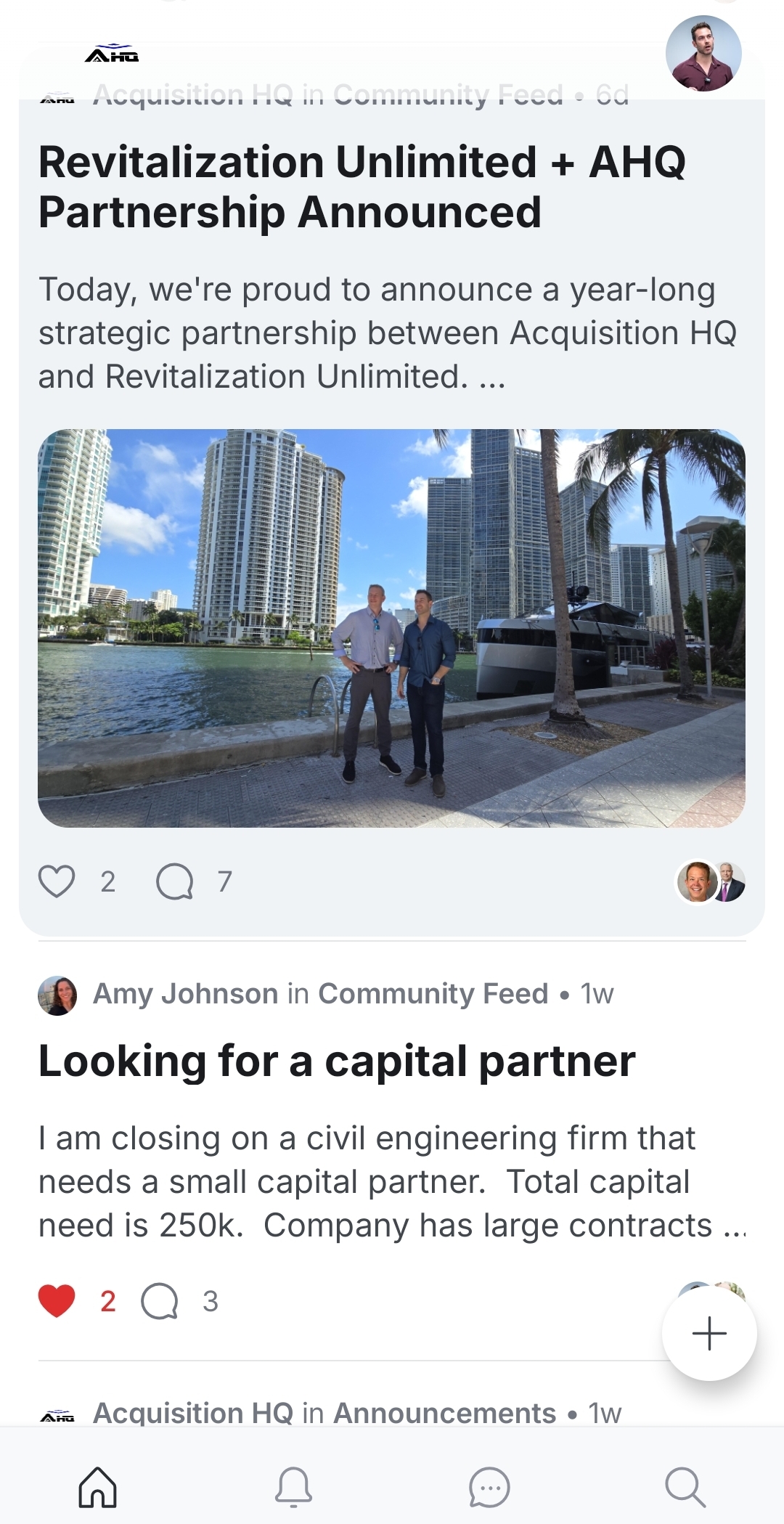 AHQ App community feed preview