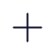 Simple dark blue plus sign on white background.
