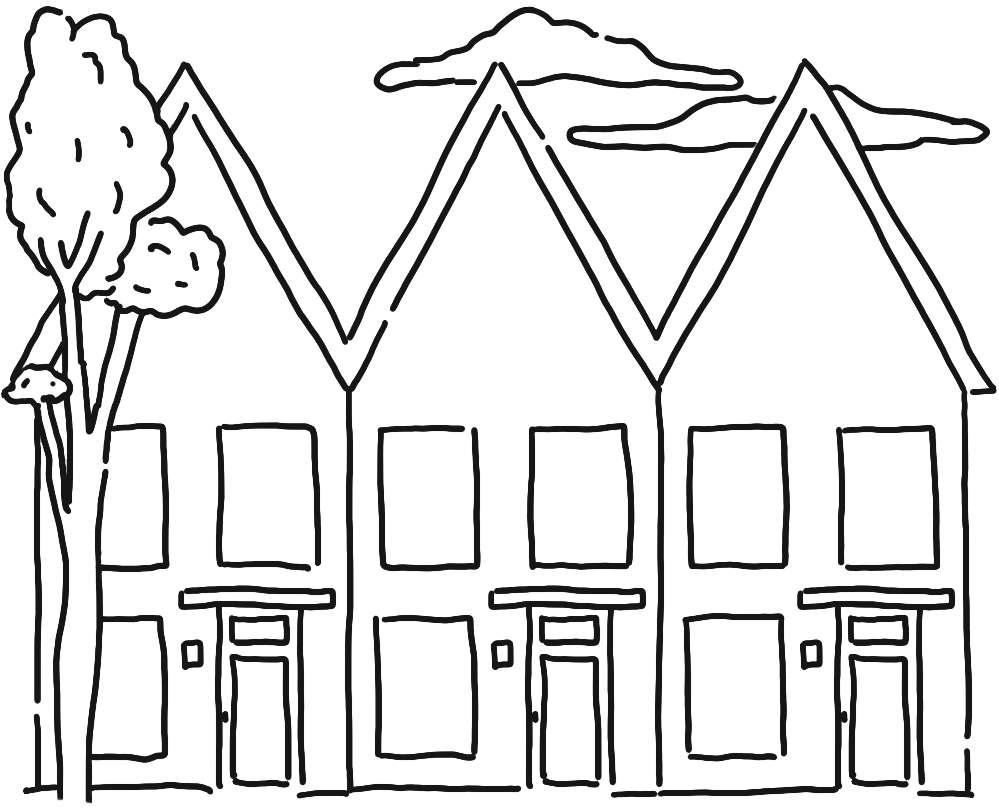 Sketch of townhouses