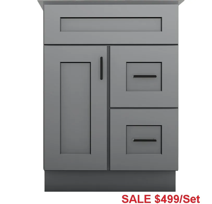 Alpha Wood KBW24R 24" Solid Wood Bathroom Vanity