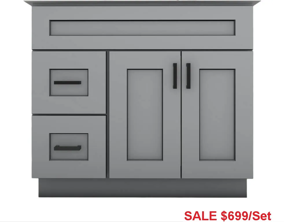 Alpha Wood KBW36L 36" Solid Wood Bathroom Vanity