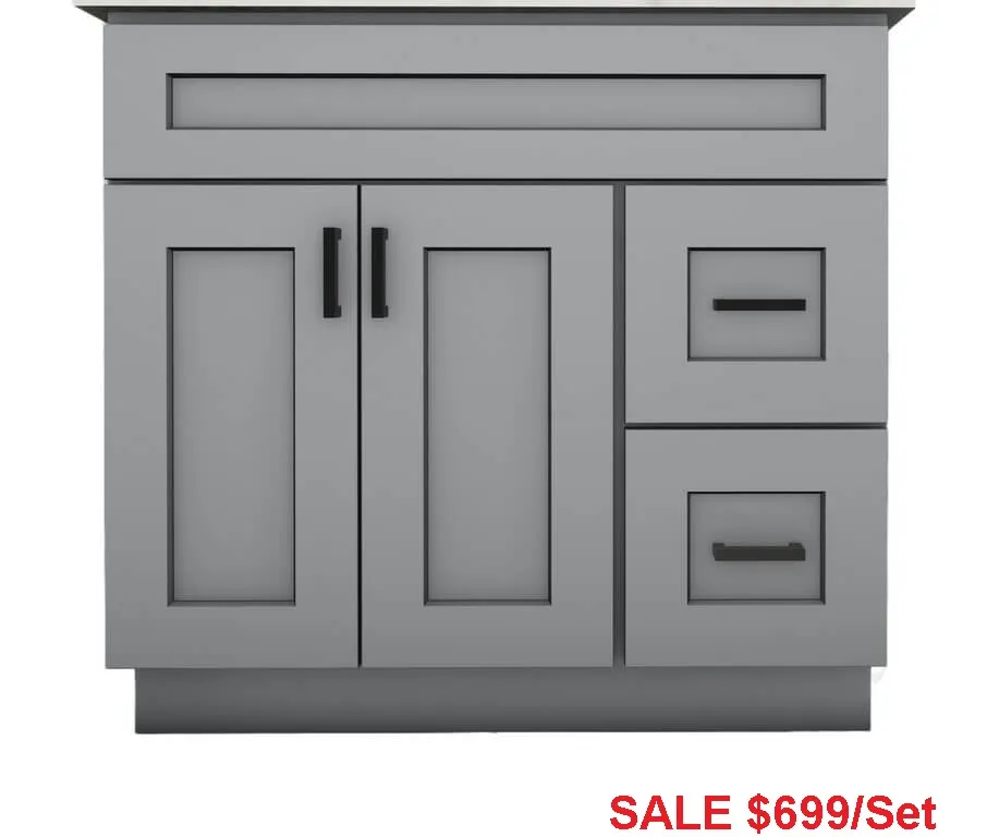 Alpha Wood KBW36R 36" Solid Wood Bathroom Vanity