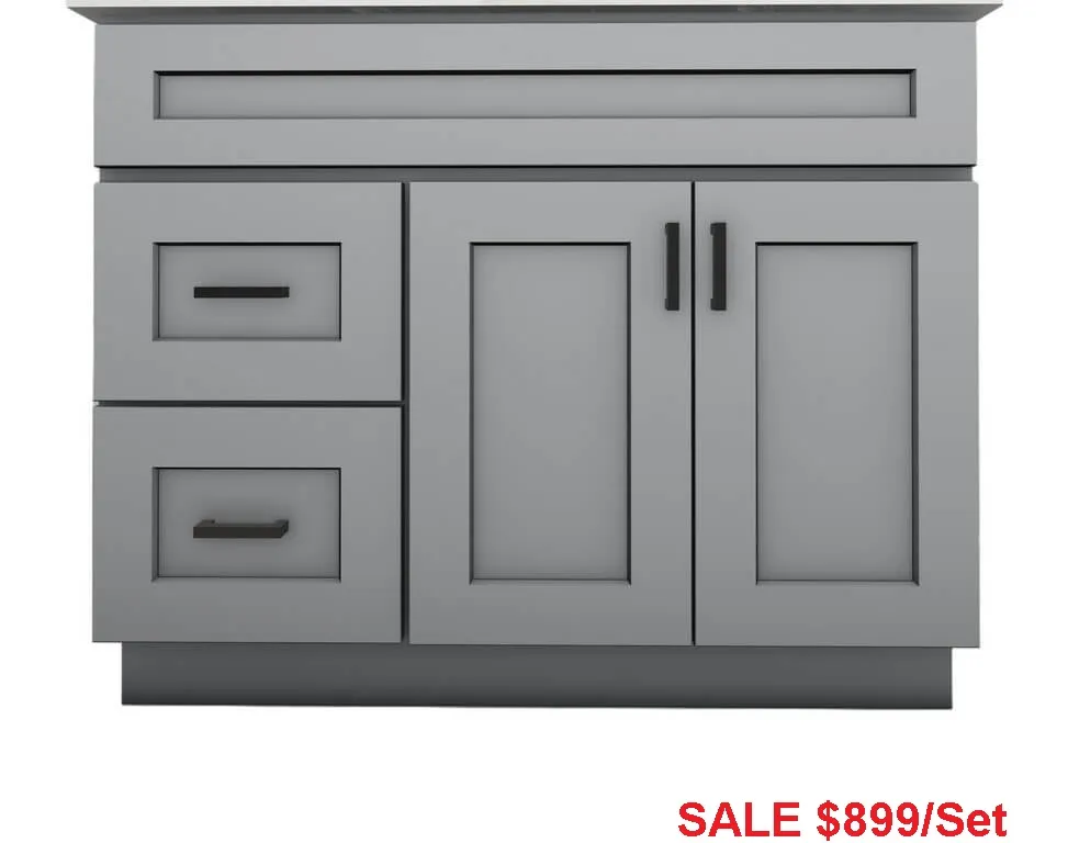 Alpha Wood KBW42L 42" Solid Wood Bathroom Vanity