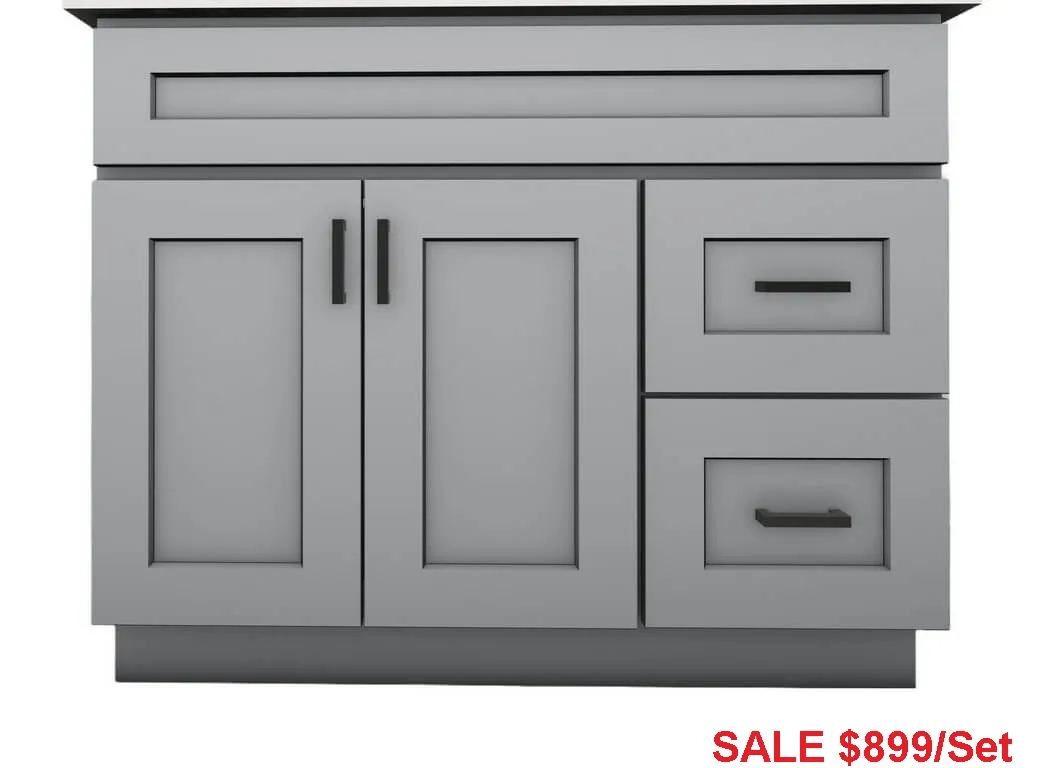 Alpha Wood KBW42R 42" Solid Wood Bathroom Vanity