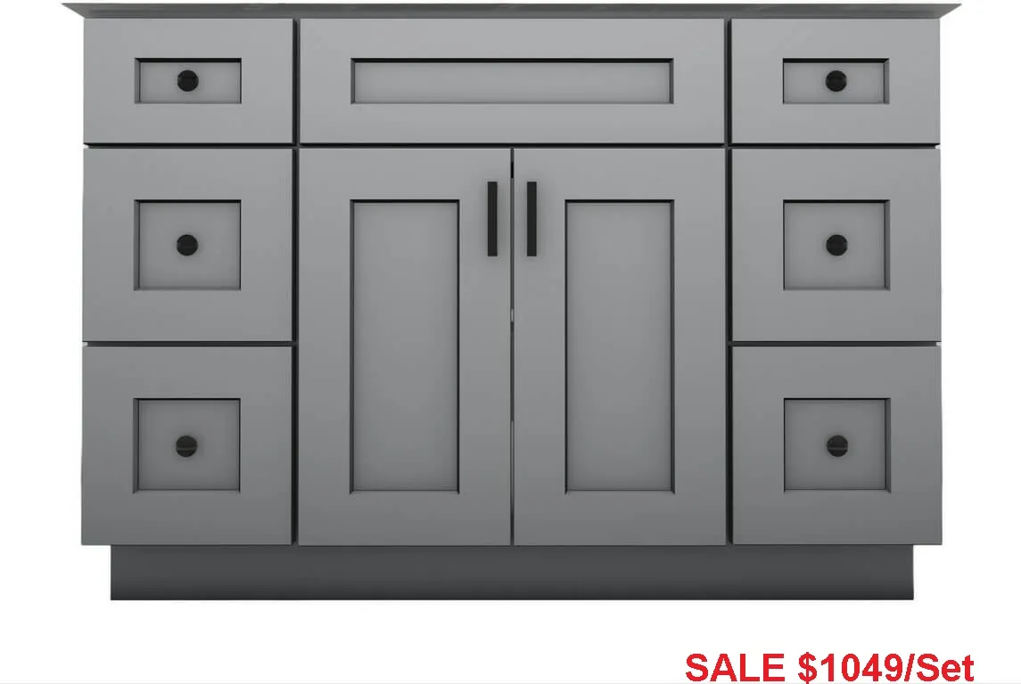 Alpha Wood KBW48 48" Solid Wood Bathroom Vanity