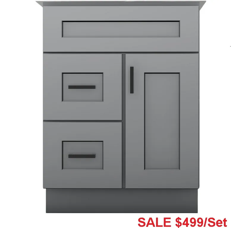 Alpha Wood KBW24L 24" Solid Wood Bathroom Vanity