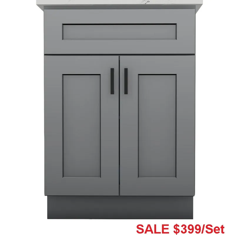 Alpha Wood KBW24 Solid Wood Bathroom Vanity 24"