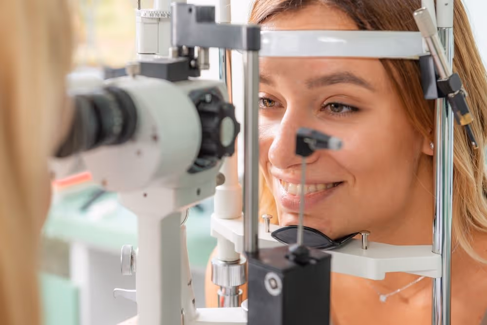 How Can Wellington Vision Care Improve Your Vision? Comprehensive eye pressure test using applanation tonometry in an ophthalmology clinic for accurate eye health evaluation.